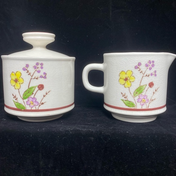 Vntg Sugar & Creamer Set 1580 Bali Lunastone Korea - Picture 2 of 16